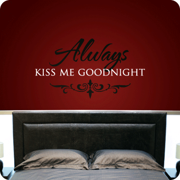  Wall Stickers Always Kiss Me Goodnight Wall Decal Word